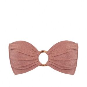 Mauve Sparkle Tori Ties Bandeau Bikini Top